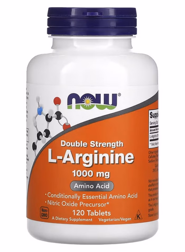 سلامت و مکمل ها Now Foods — L-Arginine, Double Strength 1000mg 120 Tablets