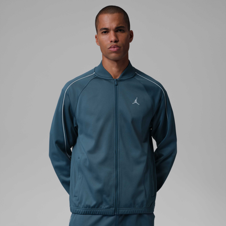 Jordan Brooklyn Men's Tricot Tracksuit Jacket - Squadron Blue/White/White