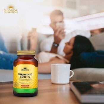 سلامت و مکمل ها Sunshine Nutrition — Sunshine Nutrition Vitamin D3 5000 IU Vegetable Capsules 100's — تصویر 2