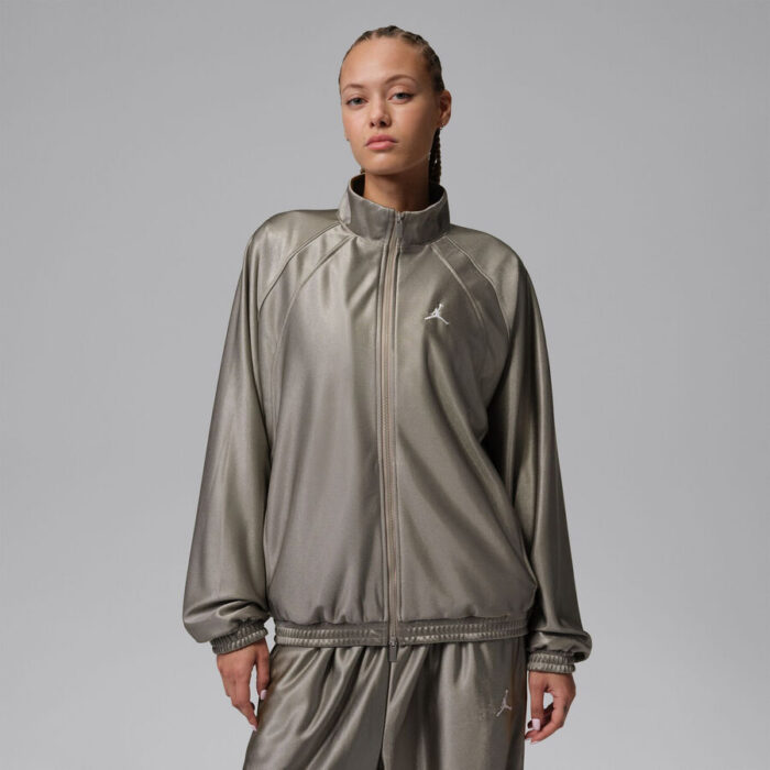 لباس زنانه Jordan — Jordan Brooklyn Women's DuraSheen Track Jacket - Black/White — تصویر 2