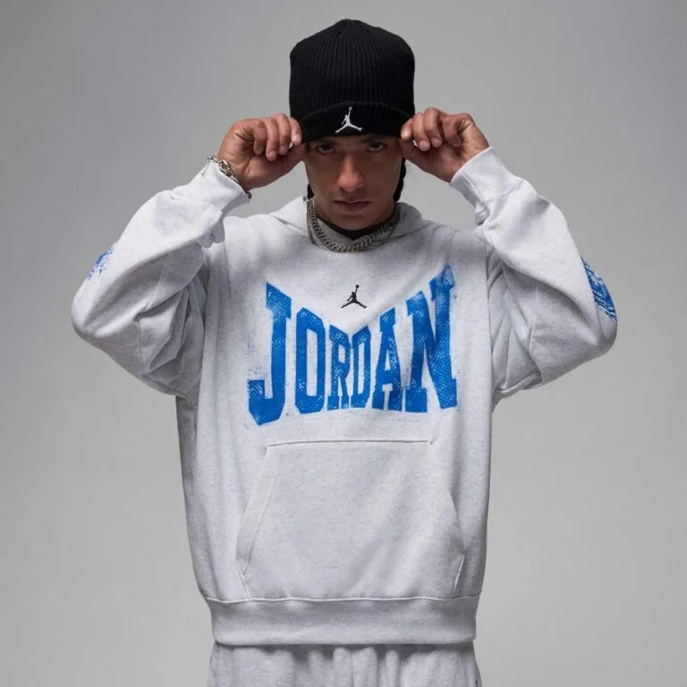 Jordan Brooklyn Men's Collegiate Pullover Hoodie - Birch Heather/Black