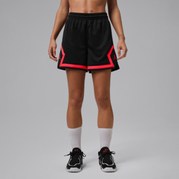 Jordan Sport Women's 10cm (approx.) Diamond Shorts - Black/Black/Infrared 23/Infrared 23