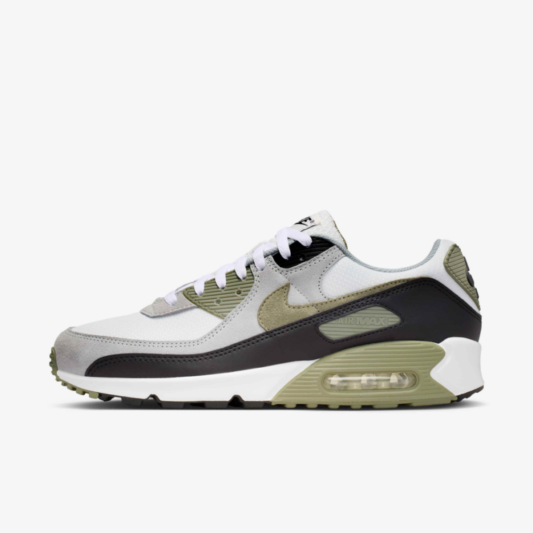 Nike Air Max 90 Men's Shoes - Light Smoke Grey/Armoury Navy/Fire Red/Phantom