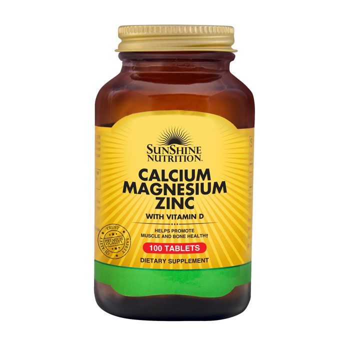 Sunshine Nutrition Calcium Magnesium Zinc With Vitamin D 100 Tablets