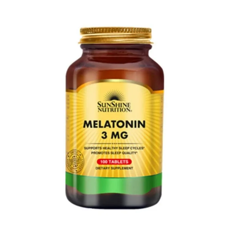Sunshine Nutrition Melatonin 3mg – Natural Sleep Aid for Deep Rest, Relaxation & Immune Support – 100 Tablets